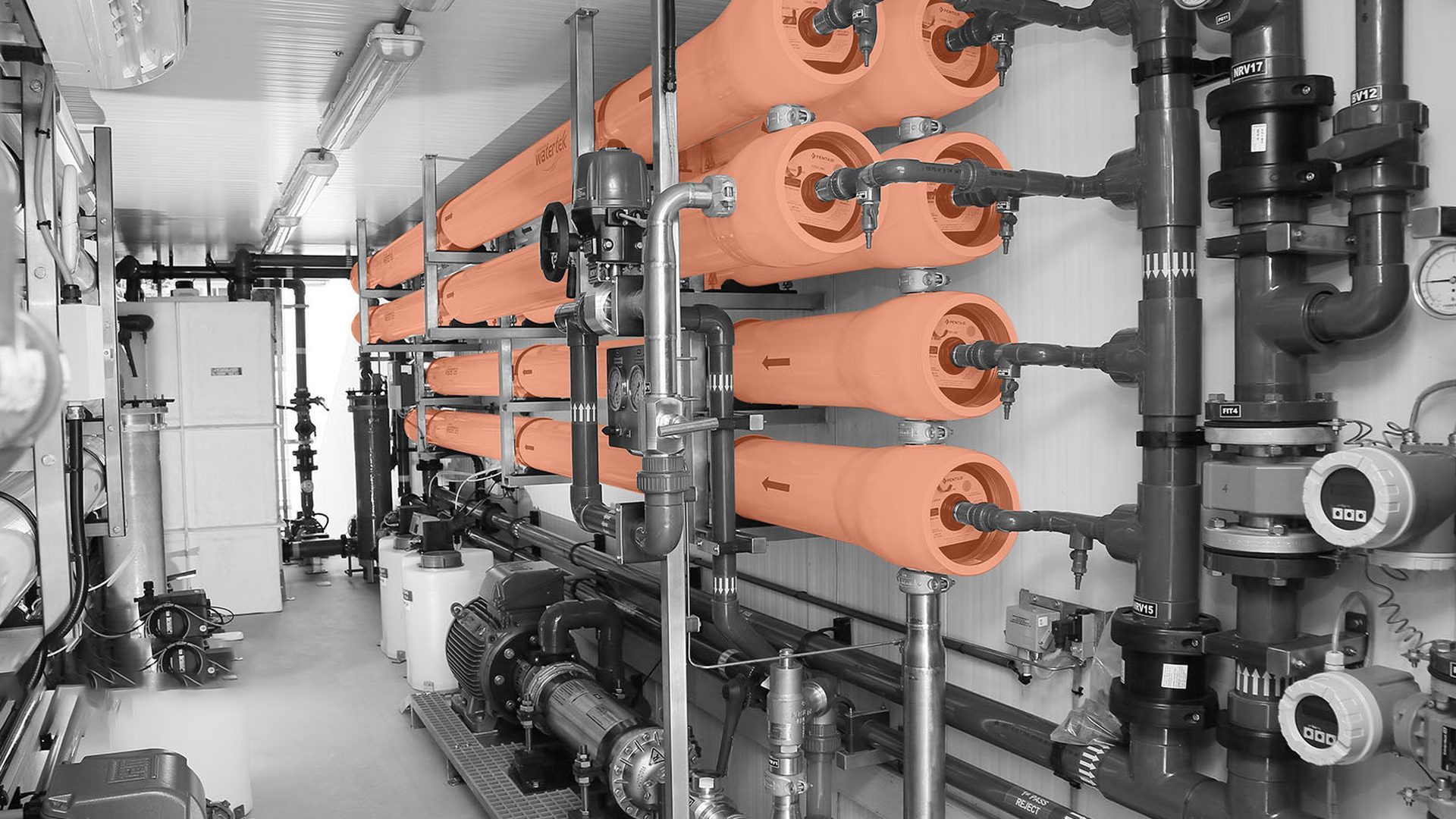 Industrial membrane water treatment plant